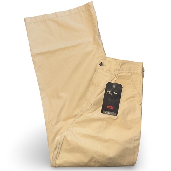 Levi’s Premium High Loose Pleated Twill Pant in Semolina Natural 29 x 32 - Picture 6 of 14